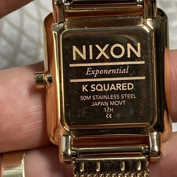 Nixon K Squared Exponential Gold Tone Quartz Watch Japan Movement c. 2010s - Picture 4 of 12